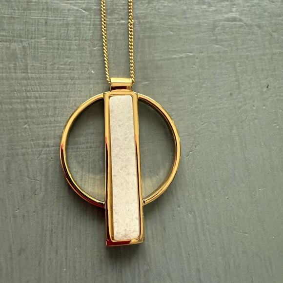 Jenny Bird  Gold Tone Geometric Pendant Necklace NEW - Picture 4 of 6